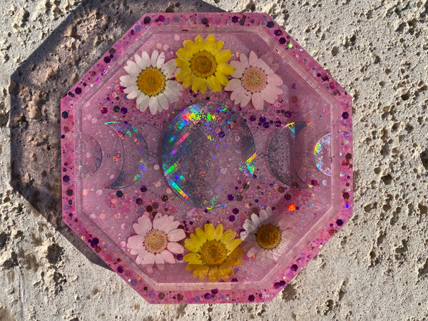 Floral Moons Hexagon Tray