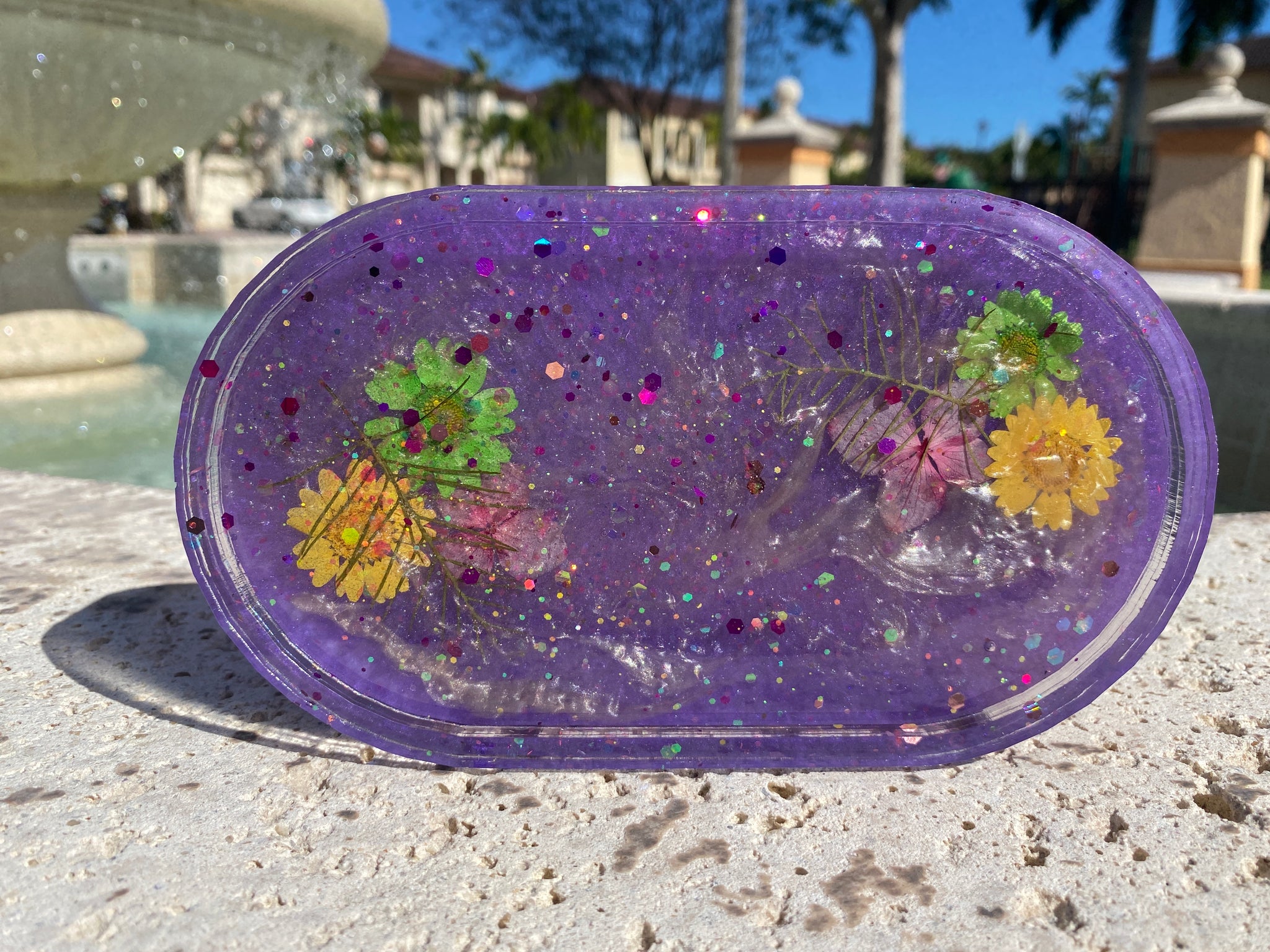 Misty Flowers Pill Tray