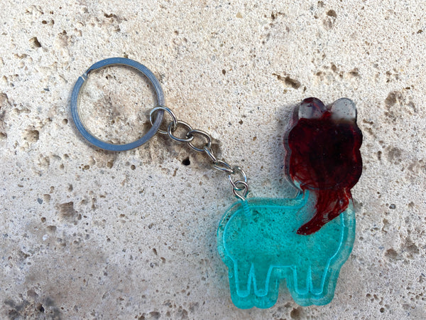 Sapphire Llama Keychain